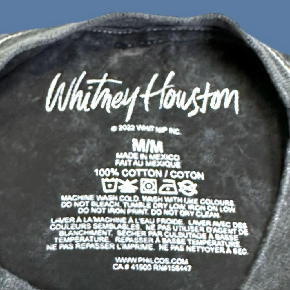 NWOT Whitney Houston High-Low Cropped T-Shirt in Mineral Washed Black. Size M - Picture 5 of 9